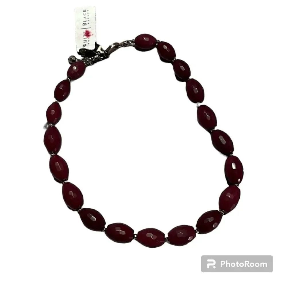 Black House White Market burgundy beaded necklace NWT